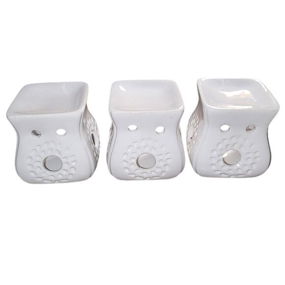 Other - Set of 3 white tea light wax melt Essential oil Aromatherapy burner